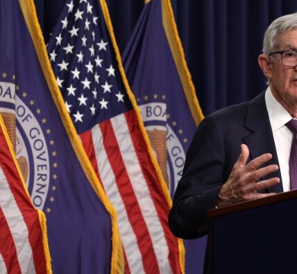 Jay Powell speaks during a press conference