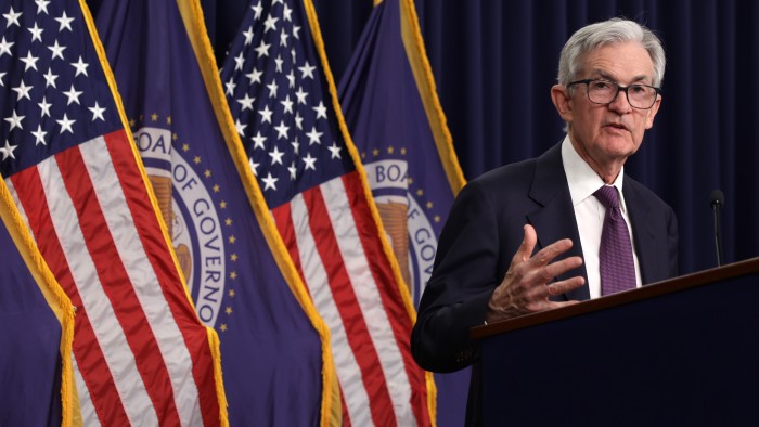 Jay Powell speaks during a press conference