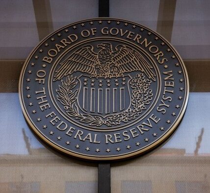 Federal Reserve logo on its building