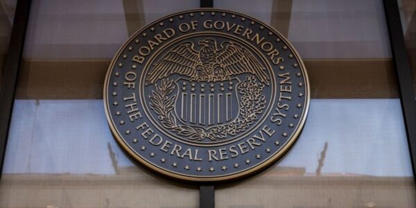 Federal Reserve logo on its building